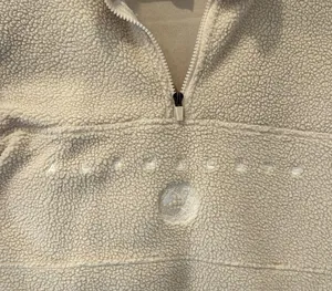 Alphalete King Quarter Zip Cream Sherpa Pullover Sweater Unisex Large thumbnail 3