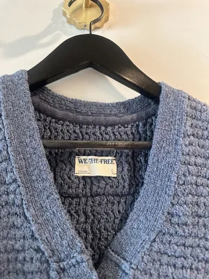 FREE PEOPLE Ava Knit Vest in Blue Size Small thumbnail 6