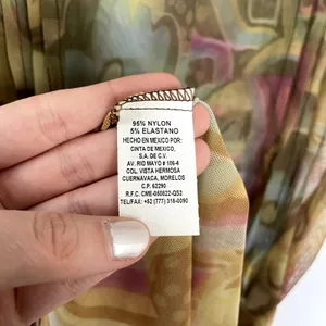 NWT Cinta sheer 90s flutter sleeve a-line dress women's size medium nylon thumbnail 7