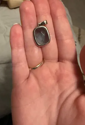 Sliver blue square pendant thumbnail 1