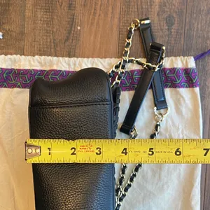 Tory Burch Marion Black Leather Shoulder Bag with Gold Chain thumbnail 16