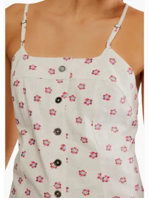 Free People Maddie Floral Print Sleeveless Top Cotton Square Neck Size XS NWOT thumbnail 2