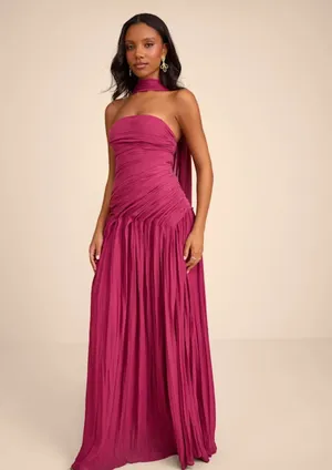 Lulus Dress Maxi plum  thumbnail 3