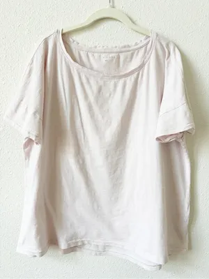 Eileen Fisher 100% Organic Cotton T Shirt Pale Pink Size Large Minimalist Casual thumbnail 1