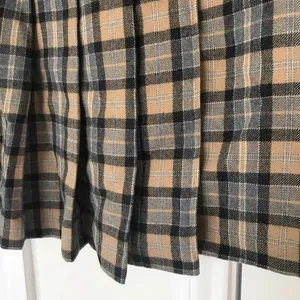 VTG Moschino jeans 26‎ Y2K plaid pleated Academia wool brown skirt thumbnail 5