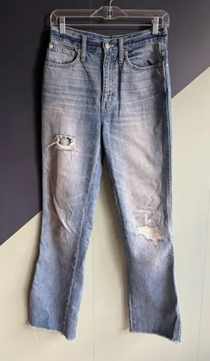 Madewell Tall Rigid Demi-Boot Crop Jeans, 29" Inseam, Size 25, EUC, Medium Wash thumbnail 1