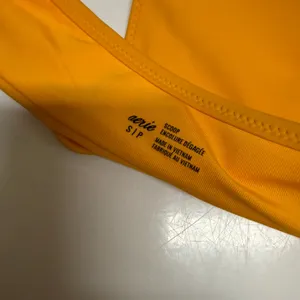Aerie Womens Bikini‎ Top Sz S Tie Front Mustard Orange Yellow Removable Pads thumbnail 4