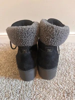 Sam Edelman Franc Black Suede Platform Hiker Ankle Boots Size 8 thumbnail 2
