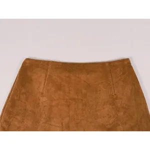 Abercrombie & Fitch Faux Suede Mini Skirt Size S Brown Preppy Fall Quiet Luxury thumbnail 5