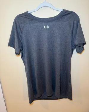 Under Armour Heather Charcoal Gray Short Sleeve Performance Tee thumbnail 1