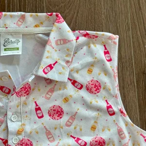 Birdie Tee Golf Polo Champagne Disco Bachelorette Girls Trip Approx Sz Medium thumbnail 3