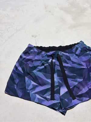 Lululemon Geometric Purple Active Shorts with Drawstring 10 thumbnail 2
