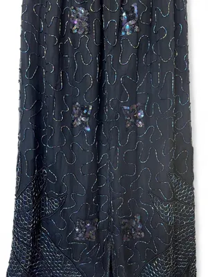 Women’s Black Beaded Midi Skirt Size Small Whimsical Fairy Goth Mermaidcore thumbnail 6