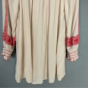 Free People‎ Wind Willow Embroidered Tunic Shift Mini Dress Size Small Tassels thumbnail 10