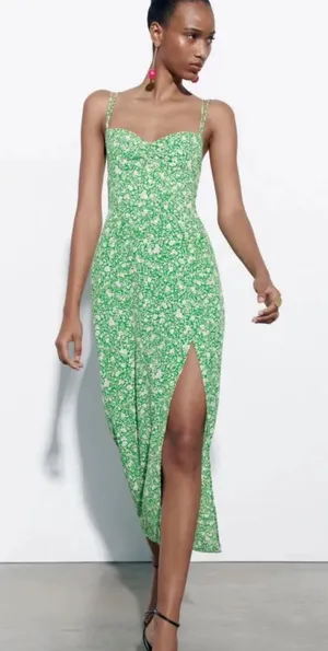ZARA Green Maxi Dress thumbnail 1