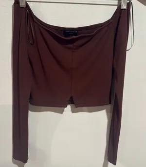 Naked Wardrobe Chocolate Ribbed Top thumbnail 1