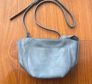 Anthropologie Faux Leather Gray Blue Small Shoulder Crossbody Bag thumbnail 1