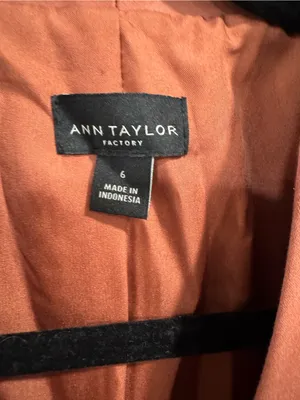 Ann Taylor Factory Terracotta Rust Orange One Button Collarless Blazer Size 6 thumbnail 7