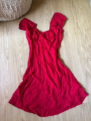 Reformation Scarlet Red Off-Shoulder Dress thumbnail 1