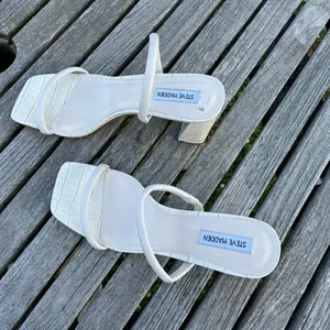 New Steve‎ Madden Lilah White Croc Block Heel Slide Sandals size 10 thumbnail 4