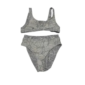 Madewell Reversible‎ Bikini Set Womens M Gray Tropical Floral High Waist Swim thumbnail 5