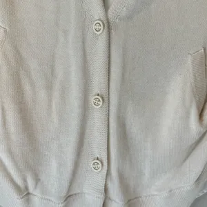 Lululemon Athletica Knit Button Down Cardigan Front & Blouse Back‎ Beige White thumbnail 6