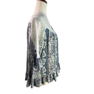 G Collection Floral Lace Boho Blouse – Size XL thumbnail 2