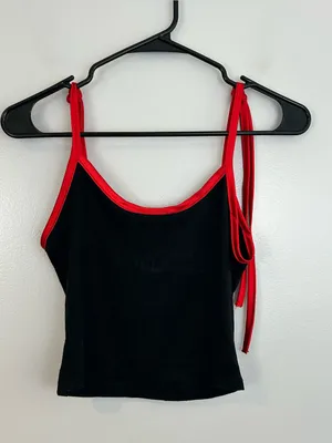 Omighty Absolute Filth But Still Cute Black Red Y2K Cropped Tank Size Small thumbnail 7