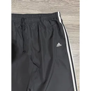 Y2K Adidas Women Black Three Stripe Track Pants L Mesh Lined Zipper Cuffs AZF001 thumbnail 12
