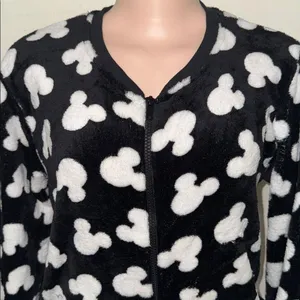 Disney Delta woman size Medium onesie pajama black & white mickey mouse thumbnail 2