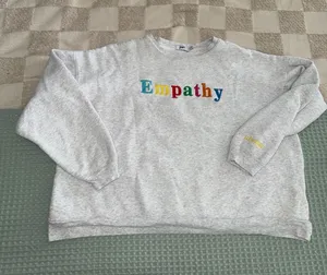 The Mayfair Group "Empathy‎ Always" heather grey crewneck sweatshirt one size thumbnail 1