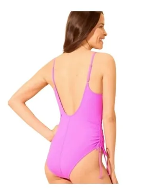 NWT Shade & Shore Purple Medium Coverage One Piece Swimsuit - Size: Small thumbnail 8