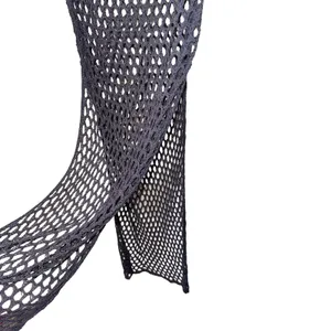 Shein Periwinkle Crochet‎ Fishnet Maxi Dress XS Sheer Bodycon Festival Goth thumbnail 3