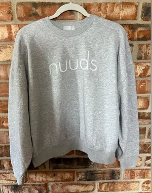 Nuuds Heather Gray Boston Crewneck Sweatshirt Size L thumbnail 1