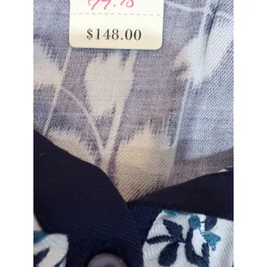NWT‎ Anthropologie Tiny Mixed Print Button Front Midi Dress Navy M $148 thumbnail 10