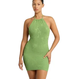 NEW Bond-eye The Imogen Body-Con Cover Up Minidress Matcha Palm Green One Size thumbnail 10