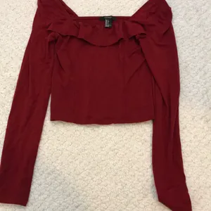 Forever 21 Ruffled Red Crop Top Square Neck thumbnail 2
