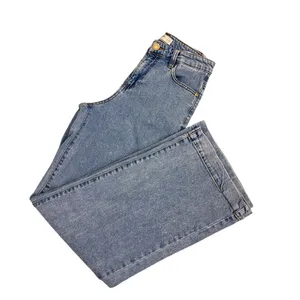 OAT NYC Wide Leg High Rise Loose Fit Light Wash Denim Blue Jeans Size 2 | 26 thumbnail 3