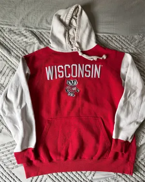 E5 Vintage university of Wisconsin size large hoodie thumbnail 1