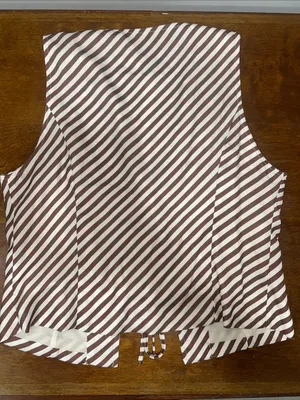 Princess Polly Lishar Vest - Brown & White Striped Tie-Front Vest size 10 NWOT thumbnail 9