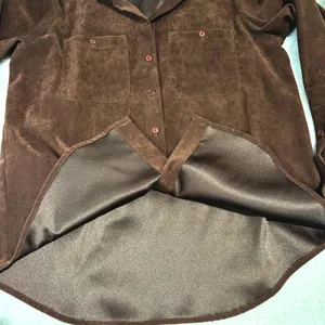 CB‎ Carry Back Womens Faux Suede Shirt 6 Brown Button Front Western 90s Vintage thumbnail 4