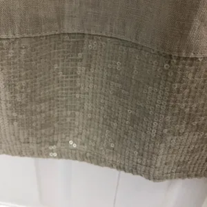 Source Unknown Blu Orchid womens sleeveless sequin Italy linen dress tan small thumbnail 4