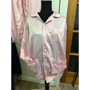 Aibrou Pink Satin Pajama Set Women 2XL Long Sleeve Button Down PJs NWT thumbnail 8