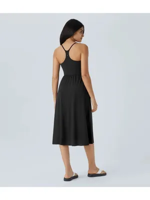 Halara Everyday Midi Chill Dress-La Land Pockets Black M thumbnail 2