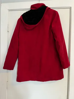 Fleet Street Women's Red Hooded Jacket black suede size medium thumbnail 3