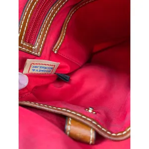 Dooney & Bourke Crossbody Bag‎ Leather Tan Brown Trim Zip Pocket Purse thumbnail 8