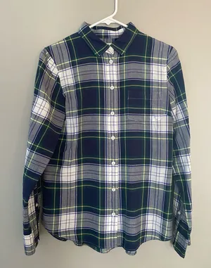J.CREW Women’s Size S Plaid Long Sleeve Button-Up Cotton Point Collar Shirt thumbnail 1