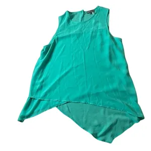 Vince Camuto Turquoise Asymmetrical Layered High Low Sleeveless Top Size S thumbnail 1