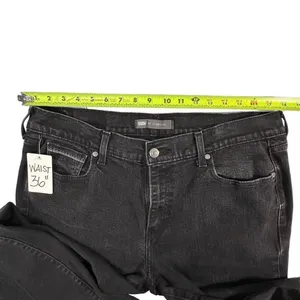 Levi’s 505 Straight Leg Contrast Stitched Black Denim Jeans Women’s Size 16M 33x thumbnail 4