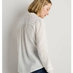 Quince NWT Organic Textured Cotton Peasant Blouse thumbnail 3